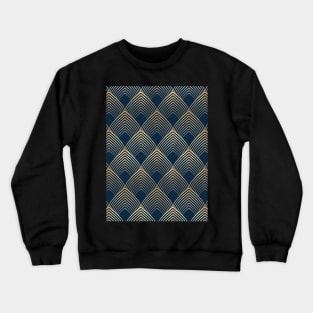 Navy and Gold Geo Art Deco Pattern Crewneck Sweatshirt